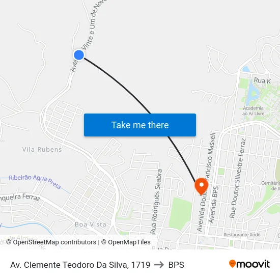 Av. Clemente Teodoro Da Silva, 1719 to BPS map