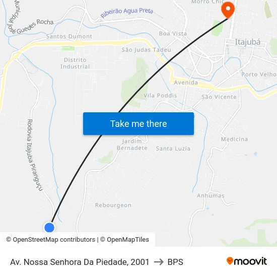 Av. Nossa Senhora Da Piedade, 2001 to BPS map
