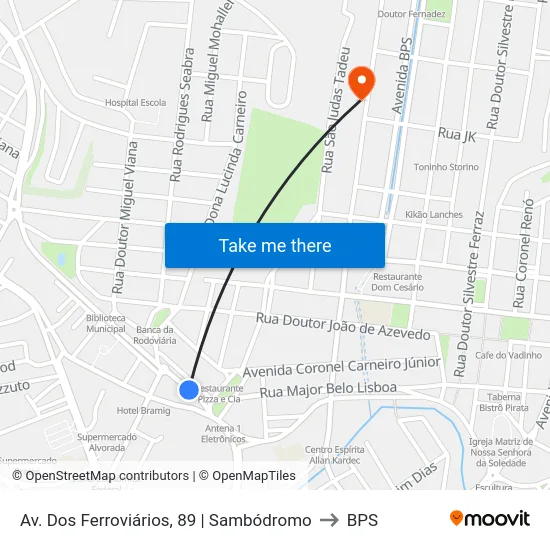 Av. Dos Ferroviários, 89 | Sambódromo to BPS map