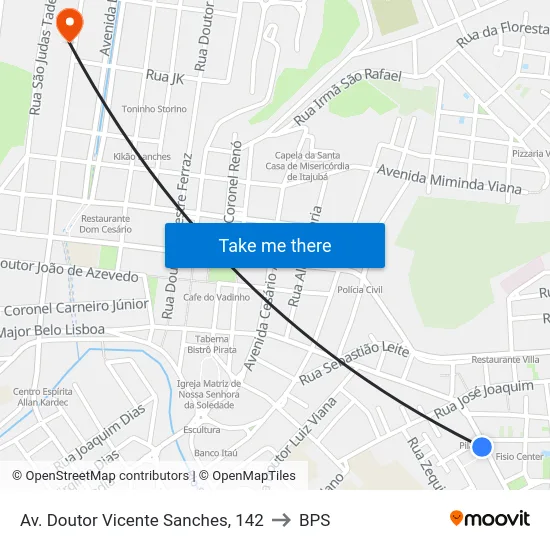Av. Doutor Vicente Sanches, 142 to BPS map