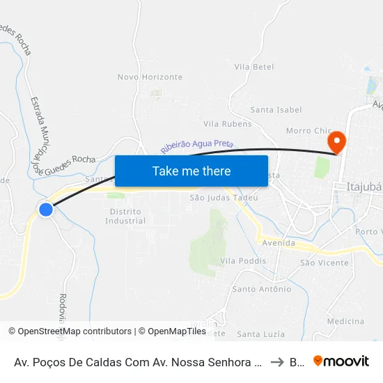 Av. Poços De Caldas Com Av. Nossa Senhora Da Piedade to BPS map