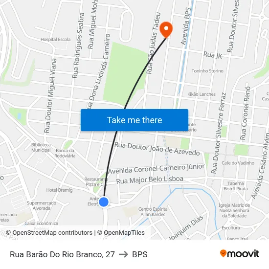 Rua Barão Do Rio Branco, 27 to BPS map