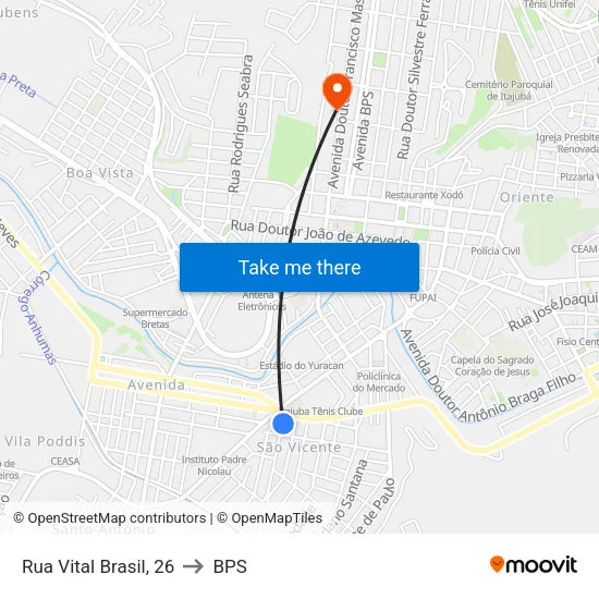 Rua Vital Brasil, 26 to BPS map