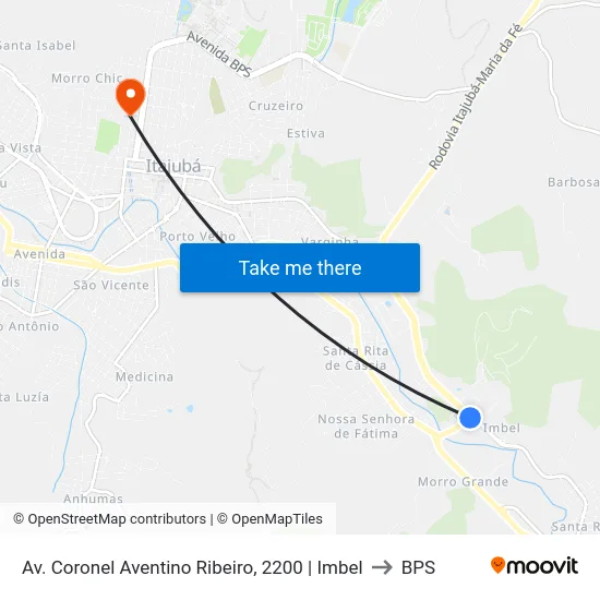 Av. Coronel Aventino Ribeiro, 2200 | Imbel to BPS map