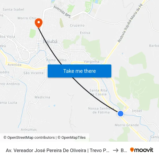 Av. Vereador José Pereira De Oliveira | Trevo Ponte Da Imbel 2 to BPS map