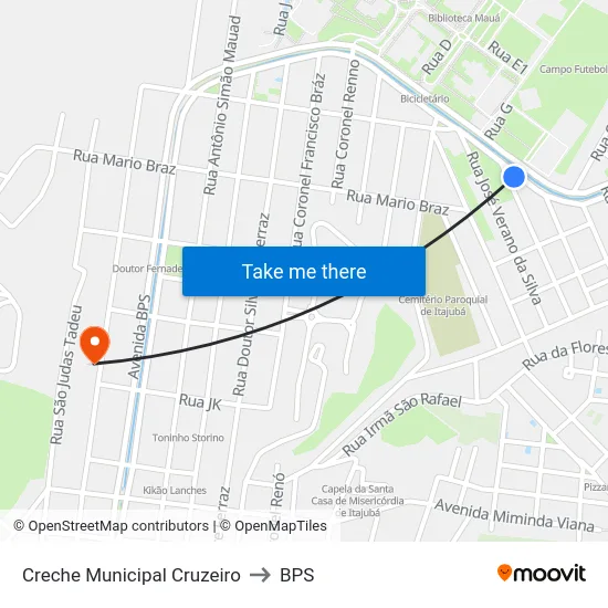 Creche Municipal Cruzeiro to BPS map