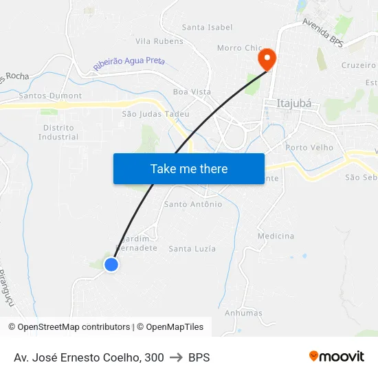 Av. José Ernesto Coelho, 300 to BPS map