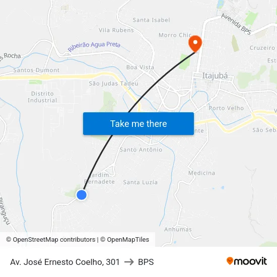 Av. José Ernesto Coelho, 301 to BPS map