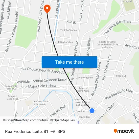 Rua Frederico Leite, 81 to BPS map