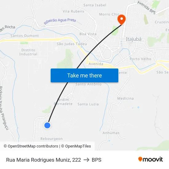 Rua Maria Rodrigues Muniz, 222 to BPS map