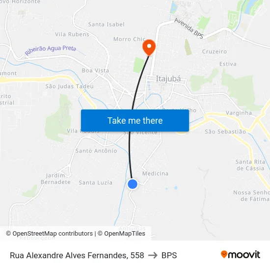 Rua Alexandre Alves Fernandes, 558 to BPS map