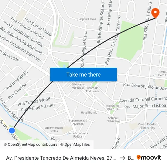 Av. Presidente Tancredo De Almeida Neves, 270 | Parque De Exposições to BPS map