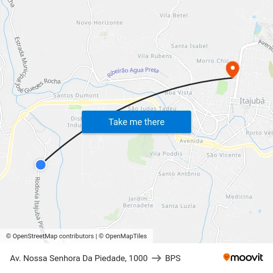 Av. Nossa Senhora Da Piedade, 1000 to BPS map