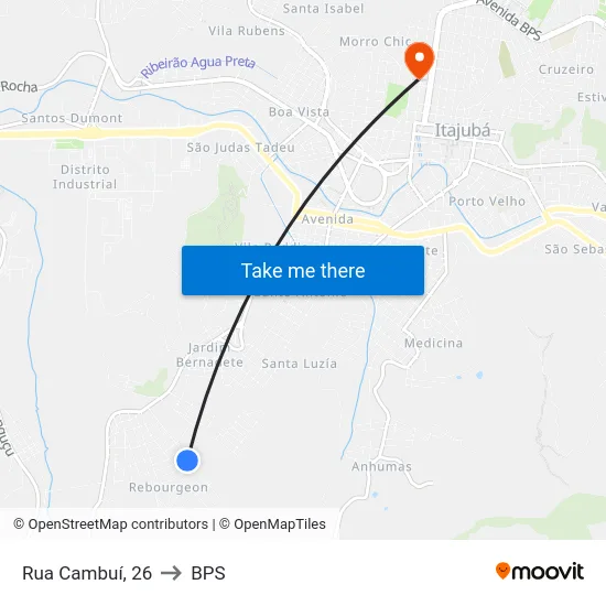 Rua Cambuí, 26 to BPS map