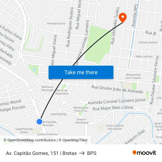 Av. Capitão Gomes, 151 | Bretas to BPS map