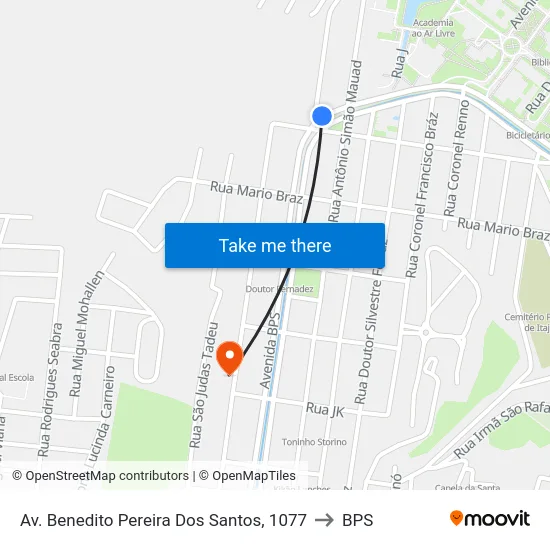 Av. Benedito Pereira Dos Santos, 1077 to BPS map