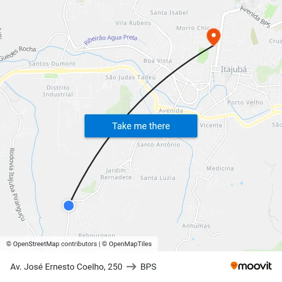 Av. José Ernesto Coelho, 250 to BPS map