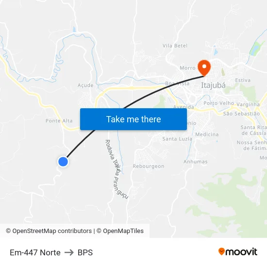 Em-447 Norte to BPS map