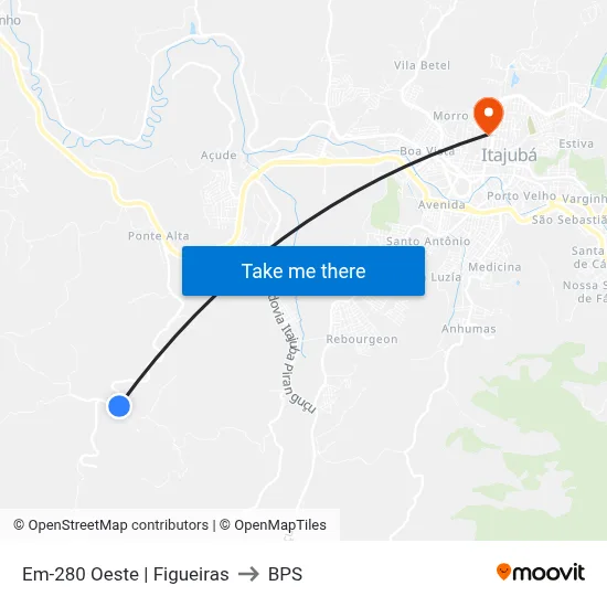 Em-280 Oeste | Figueiras to BPS map