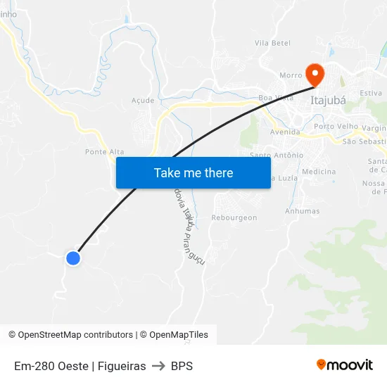 Em-280 Oeste | Figueiras to BPS map