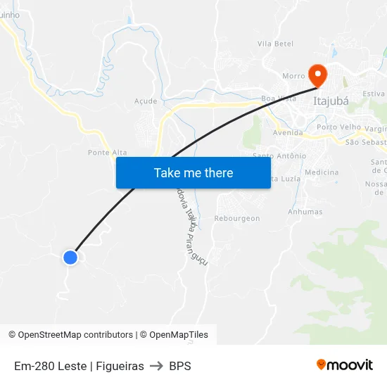 Em-280 Leste | Figueiras to BPS map