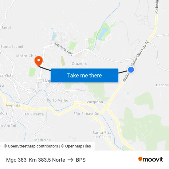 Mgc-383, Km 383,5 Norte to BPS map