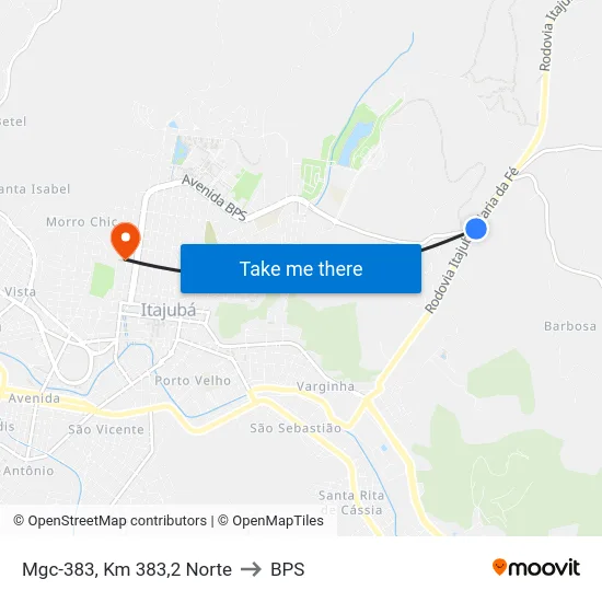 Mgc-383, Km 383,2 Norte to BPS map