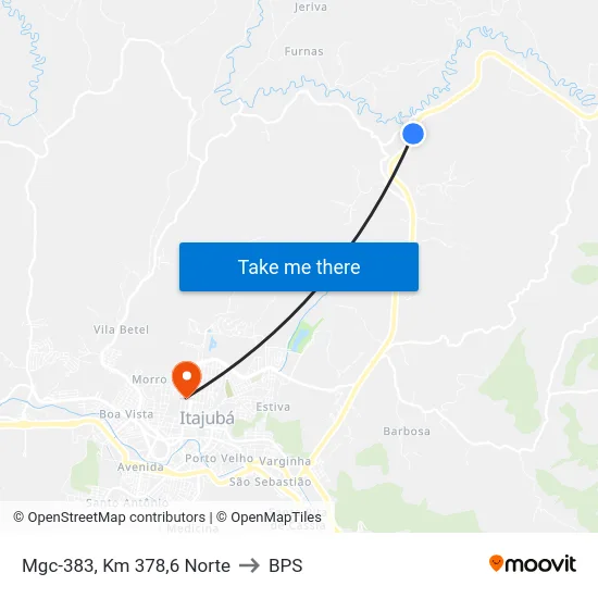 Mgc-383, Km 378,6 Norte to BPS map