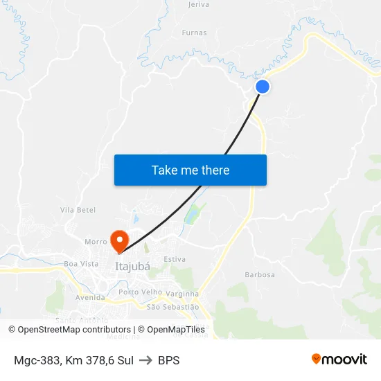 Mgc-383, Km 378,6 Sul to BPS map