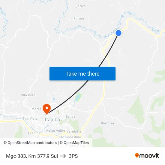 Mgc-383, Km 377,9 Sul to BPS map