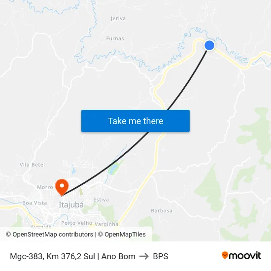 Mgc-383, Km 376,2 Sul | Ano Bom to BPS map
