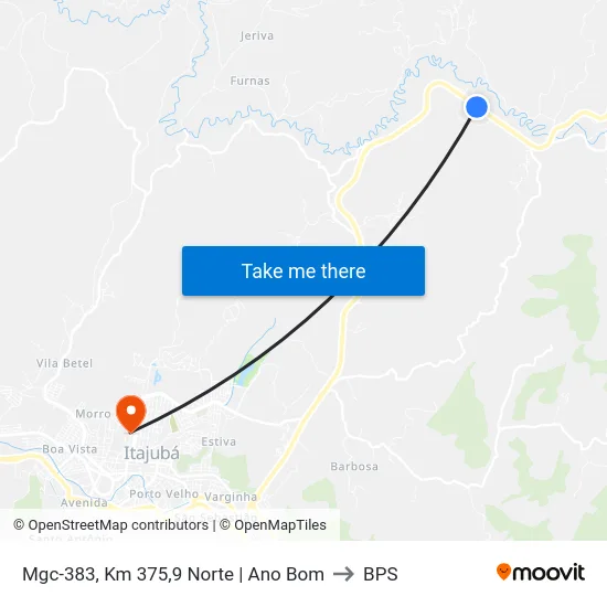 Mgc-383, Km 375,9 Norte | Ano Bom to BPS map