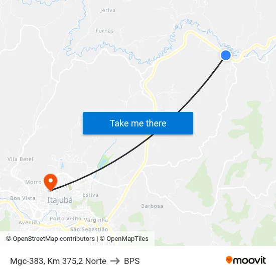 Mgc-383, Km 375,2 Norte to BPS map
