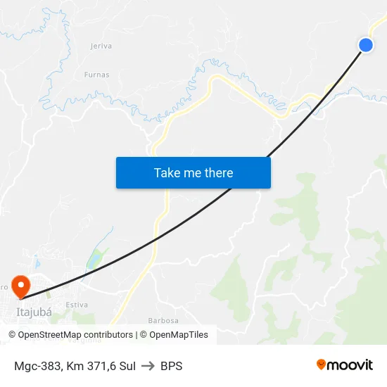 Mgc-383, Km 371,6 Sul to BPS map