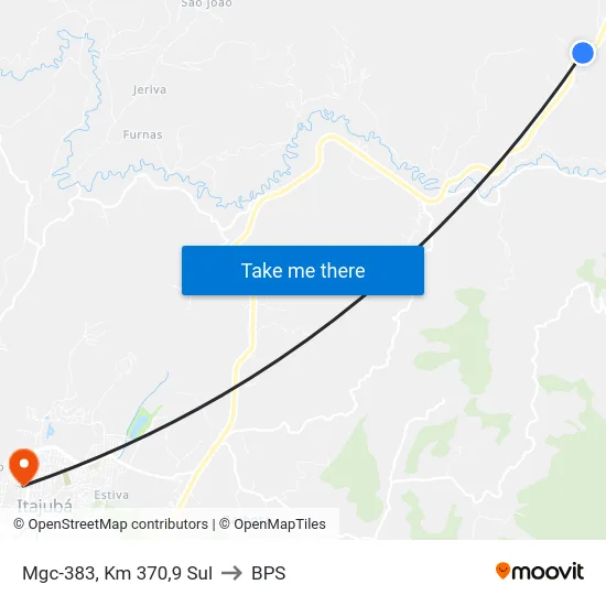 Mgc-383, Km 370,9 Sul to BPS map