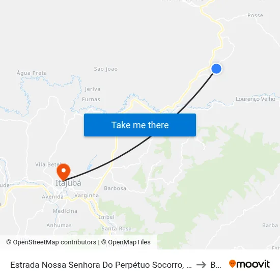 Estrada Nossa Senhora Do Perpétuo Socorro, Leste to BPS map