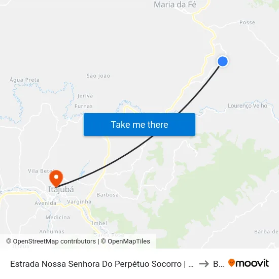 Estrada Nossa Senhora Do Perpétuo Socorro | Ponto Final Do Goiabal to BPS map