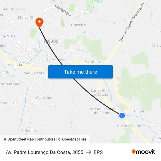 Av. Padre Lourenço Da Costa, 3055 to BPS map