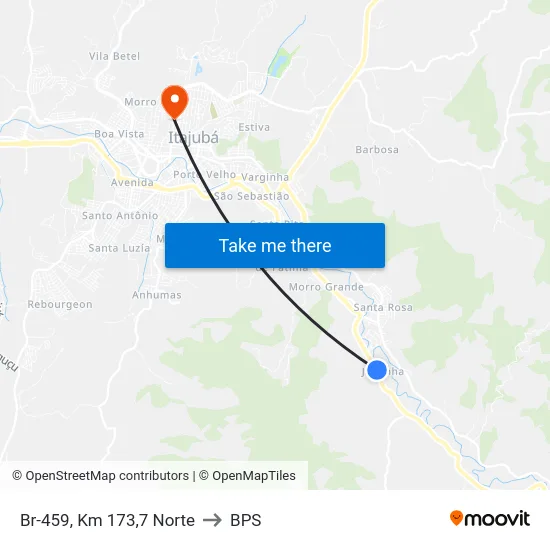 Br-459, Km 173,7 Norte to BPS map