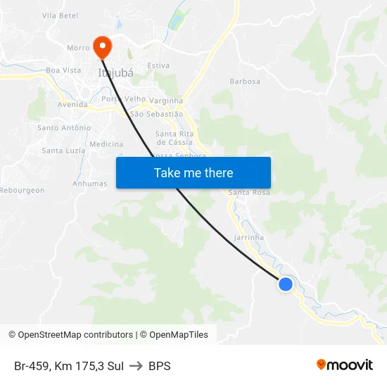 Br-459, Km 175,3 Sul to BPS map