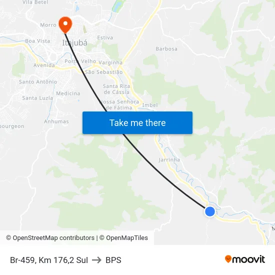 Br-459, Km 176,2 Sul to BPS map