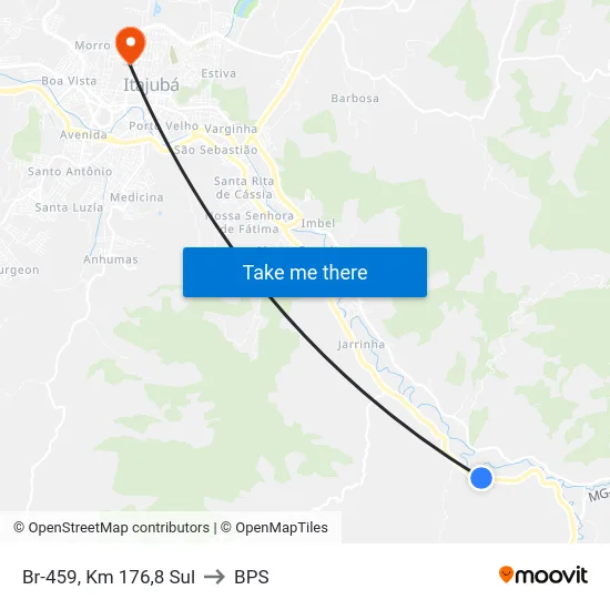 Br-459, Km 176,8 Sul to BPS map