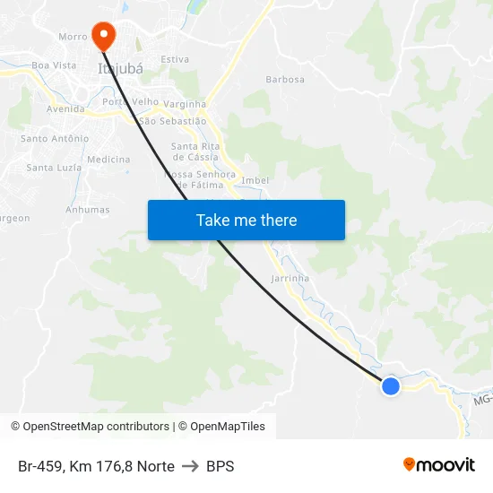 Br-459, Km 176,8 Norte to BPS map