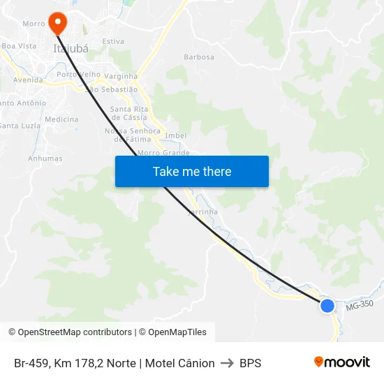 Br-459, Km 178,2 Norte | Motel Cânion to BPS map
