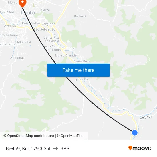 Br-459, Km 179,3 Sul to BPS map