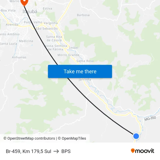 Br-459, Km 179,5 Sul to BPS map