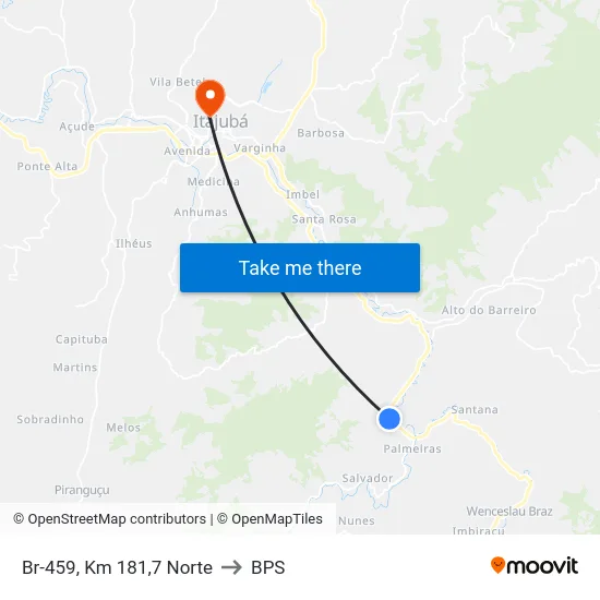 Br-459, Km 181,7 Norte to BPS map