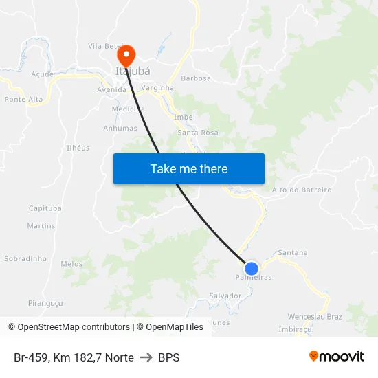 Br-459, Km 182,7 Norte to BPS map