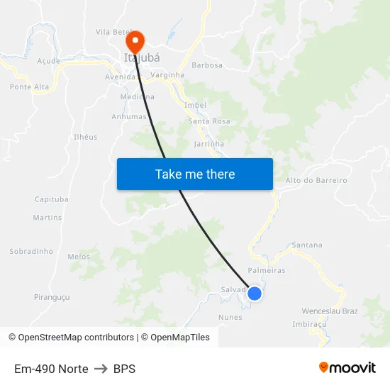 Em-490 Norte to BPS map