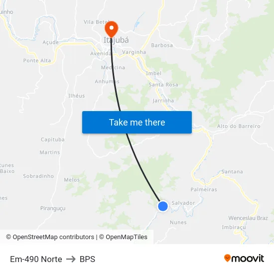 Em-490 Norte to BPS map